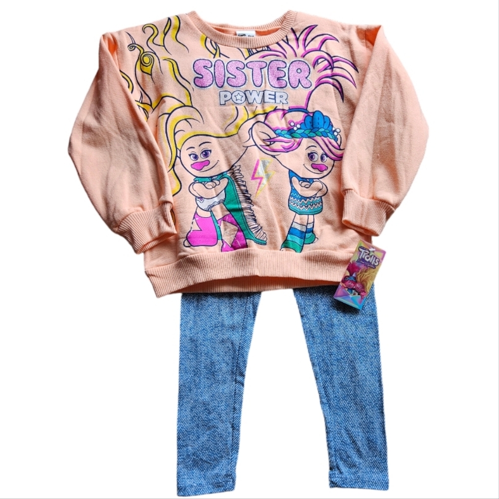 Girls Trolls sweatshirt and leggings